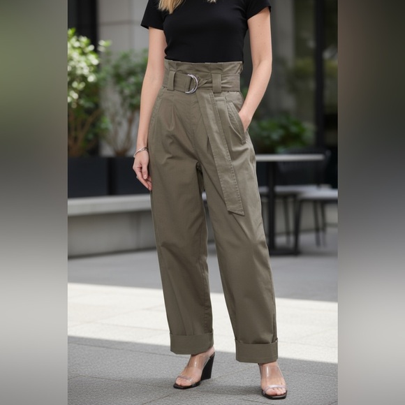 Ganni Chino Pants in Kalamata Baggy Pants Sz 36 No Belt - Picture 3 of 14